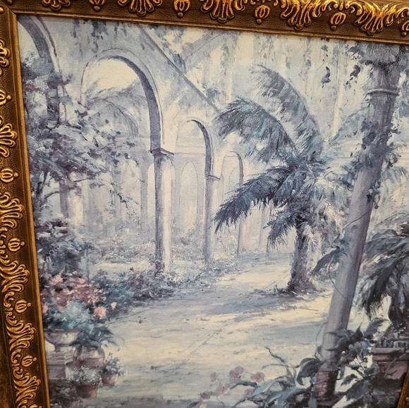 Palm Tree Garden Art Work with Gold Frame - Picture 4 of 10